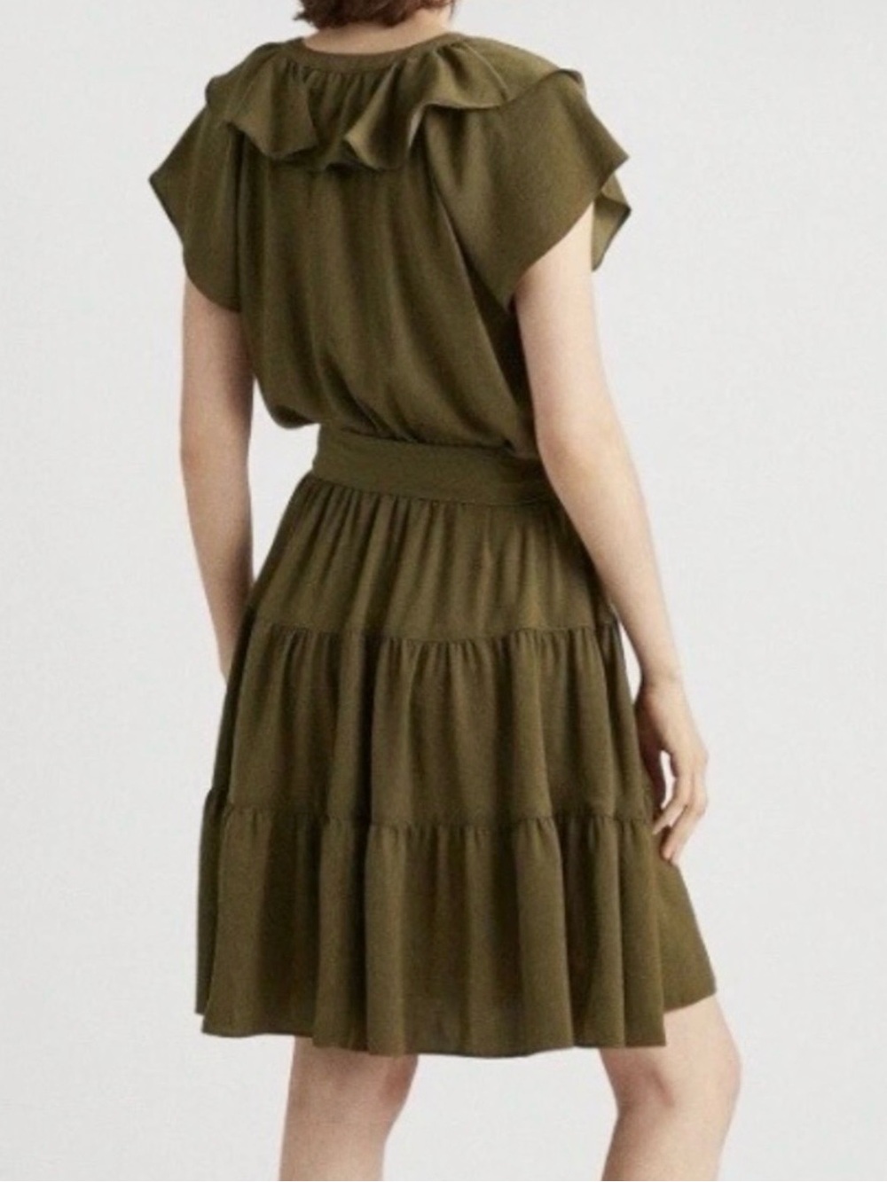 Lauren Ralph Lauren Black Label Satin Ruffle Tiered Dress - Picture 2 of 12